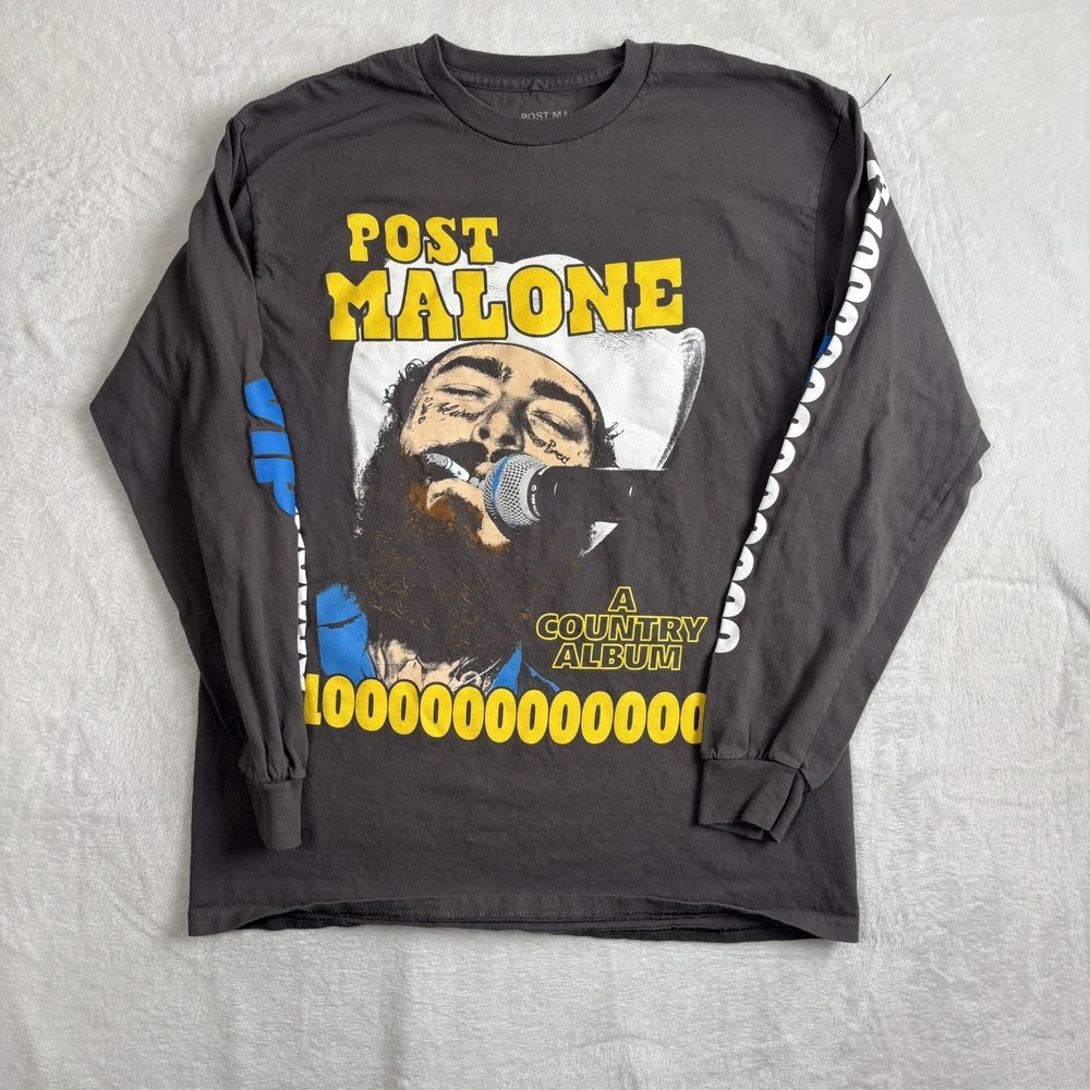 Post Malone 2024 A Country Album VIP Long Sleeve Graphic Shirt Men's Medium